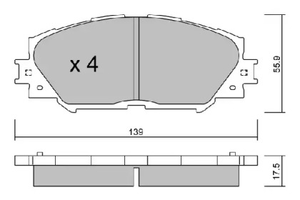 Комплект тормозных колодок AISIN BPTO-1007